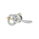 18 Kt White Gold Link Ring with Diamonds