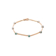 Rose Gold Bar Link Bracelet with Emeralds