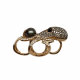 Diamond Octopus Ring with Black Pearl in 18K White Gold