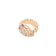 18 kt Rose Gold Snake Ring with Diamonds