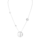 18 K White Gold Geometric Disk Necklace with Diamonds