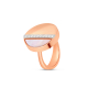 Geometric Pink Stone Ring in 18 K Rose Gold with White Diamonds