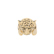 Tiger Design 18kt Yellow Gold Ring with White Diamonds & Yellow Sapphire