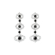 Indian Style 18 K White Gold Earrings with White and Black Diamonds 