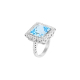 Princess Cut Topaz Ring with Diamond Halo