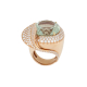Round Amethyst Ring with Diamond Leaf