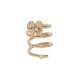 Modern Gold Spiral Ring with Diamond-Enriched Flower