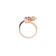 Ruby Flower Open-Top Ring with Diamond Accents