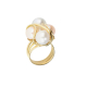 4 Natural Freshwater Pearl Ring in 18K Yellow Gold