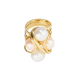 4 Natural Freshwater Pearl Ring in 18K Yellow Gold