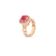 Pink Tourmaline Ring in 18kt Rose Gold with White Diamonds