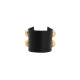 Barbell Black Leather Ring