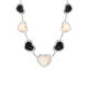 Pink Coral Heart Shaped Necklace with diamonds
