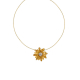 Yellow Sapphire Daisy Choker Necklace in 18K White Gold