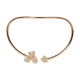 Flexible Hard Gold Flowers Necklace