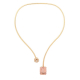 Flexible Hard Gold Necklace With Diamonds Flower And Morganite Stone
