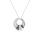 18K White Gold Open-Circle Necklace with Black and While Diamonds