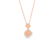 Abstract Brushed 18 K Rose Gold Double Pendant Necklace with Diamonds