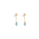 Aquamarine Drop Earrings with White Diamonds