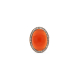 Carnelian Ring in 18kt rose gold and diamond halo