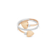 Heart Bypass Ring in 18K White and Rose Gold with Diamonds - 