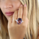 Oval Amethyst and Diamond Ring