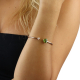 Peridot and Diamond Open-Cuff Bangle Bracelet