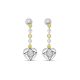 Reversible 18 K White Gold Heart Earrings with Yellow Sapphires and Diamonds 