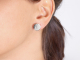 Round 18 K White Gold Stud Earrings with White Diamonds