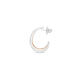 Semicircle Heart Earrings in 18K White and Rose Gold with Diamonds - 