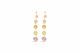 Multicolor Pendant Earrings With Rose, Brown, Lemon Quartz And Purple Amethyst 
