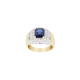 Octagon-Cut Sapphire Ring with Diamonds