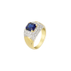 Octagon-Cut Sapphire Ring with Diamonds