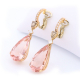 Pink Morganite Drop Earrings in Red Gold