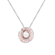 Modern 18 Kt White Gold Pearl Necklace with Diamonds