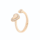 18 Kt Rose Gold Heart Ring with White Diamonds