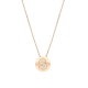 Disc Necklace with Diamond Letter in 18 Kt Rose Gold