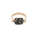 Reversible Black and White Diamond Square Ring in 18 Kt Rose Gold