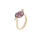 Reversible Pink Sapphire White Diamond Ring in 18 Kt Rose Gold