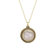 Bronze and Yellow Gold Exagon Pendant with Amethyst