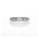 18 K White Gold Beaded Ring with Diamond Flower