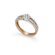 18 kt white and rose gold ring with diamonds
