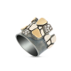 Roman Cobblestone Ring in Silver with Gold And Small Diamonds - 