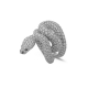 White Brilliant Cut Diamond Pavè Viper Snake Ring in 18 Karat White Gold