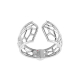Geometric Open Cuff Silver Bracelet - 