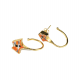 Micromosaic Tiger-Ray Brass Earrings