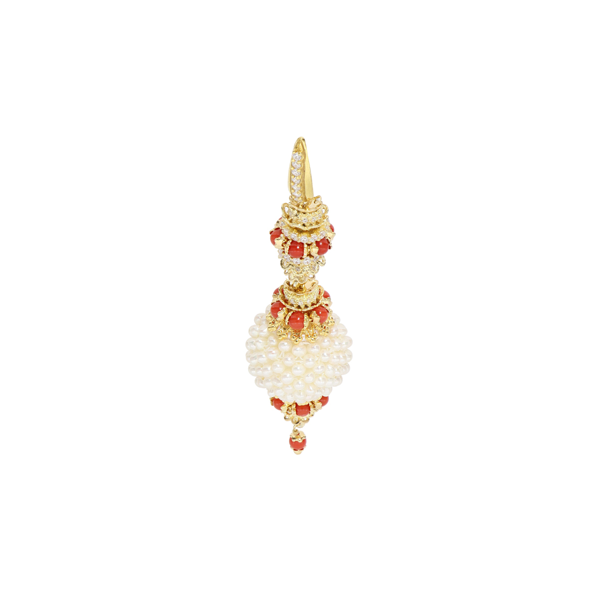 Pearls And Corals Baroque Earrings