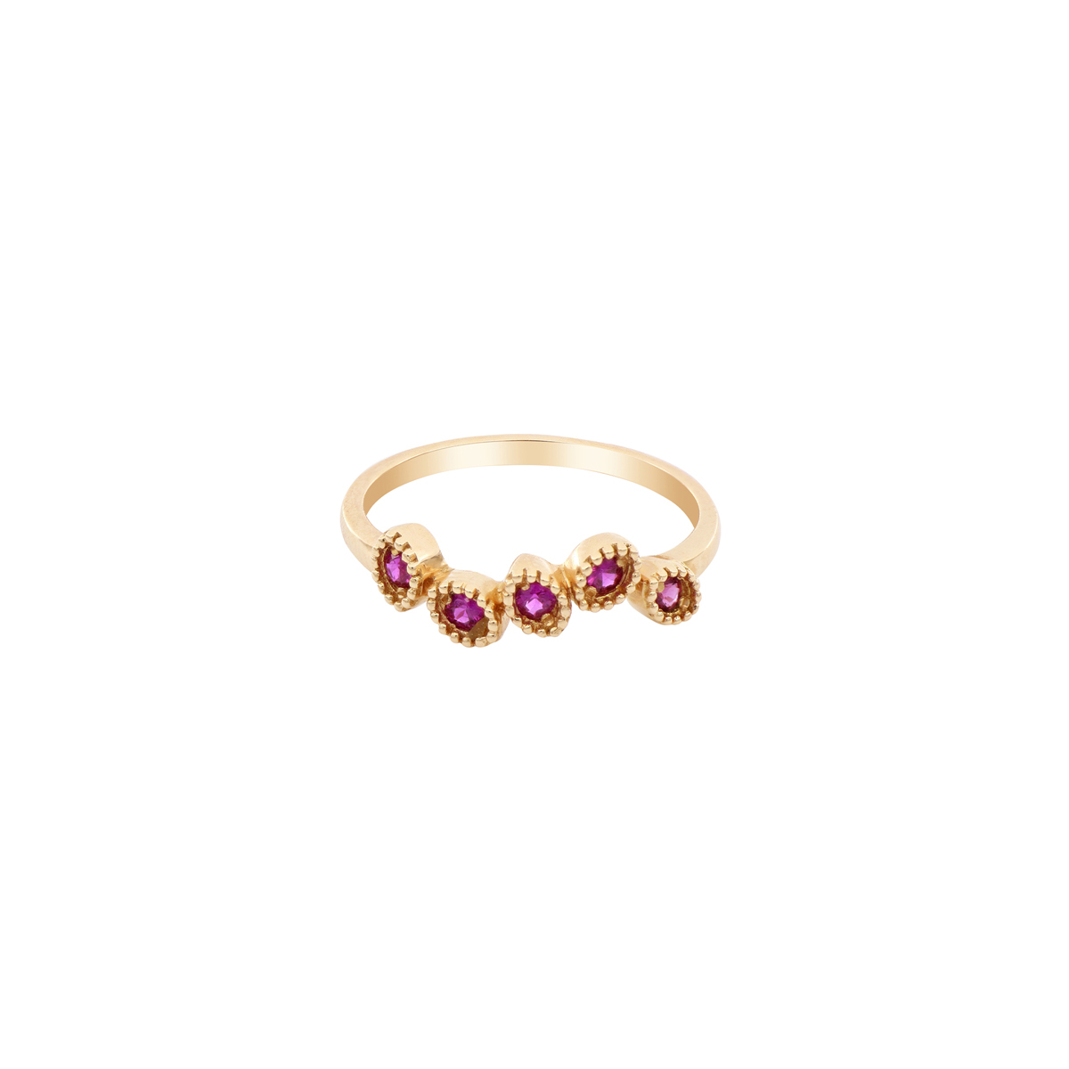 Rose Gold Ring with Rubies