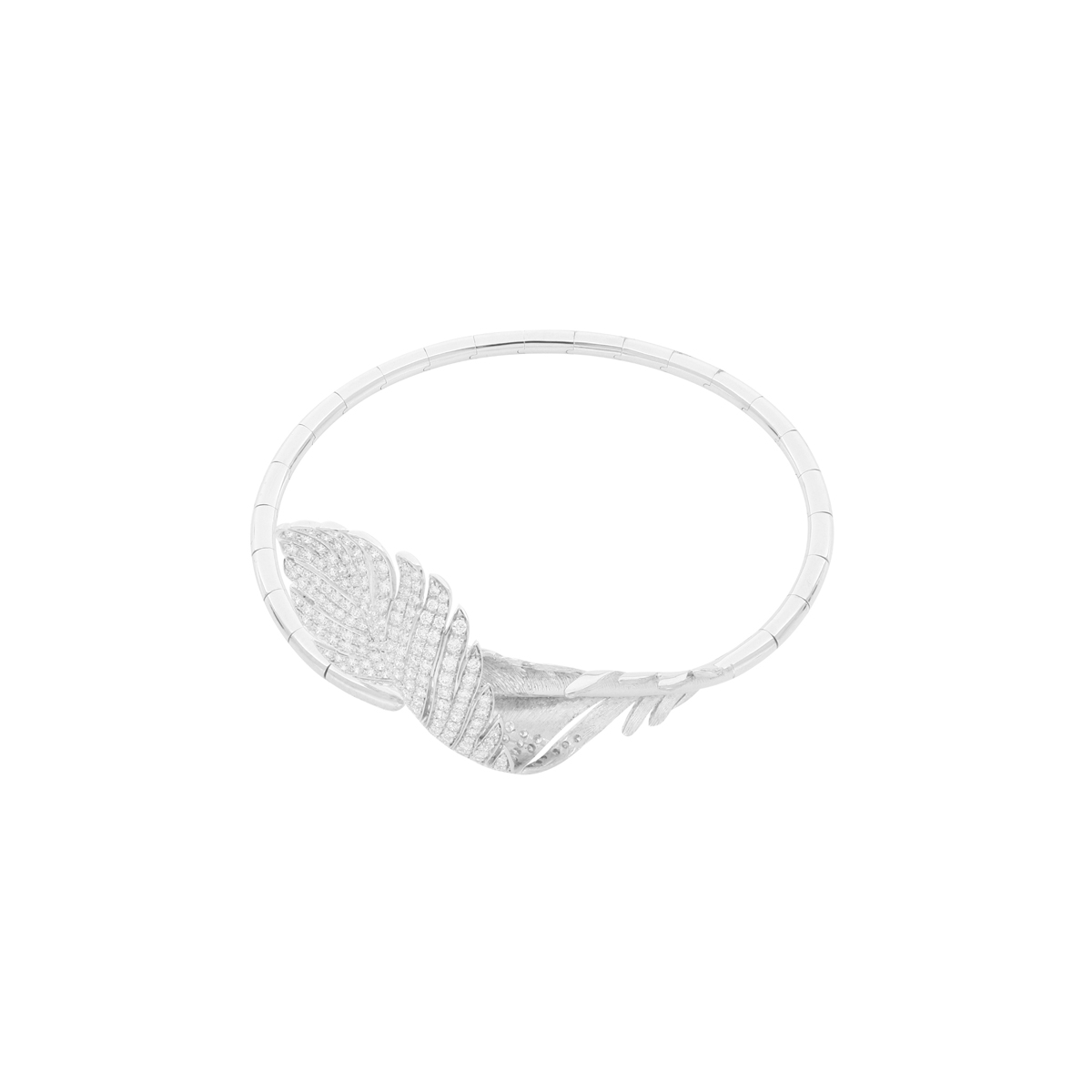 18kt White Gold Diamond Feather Bracelet