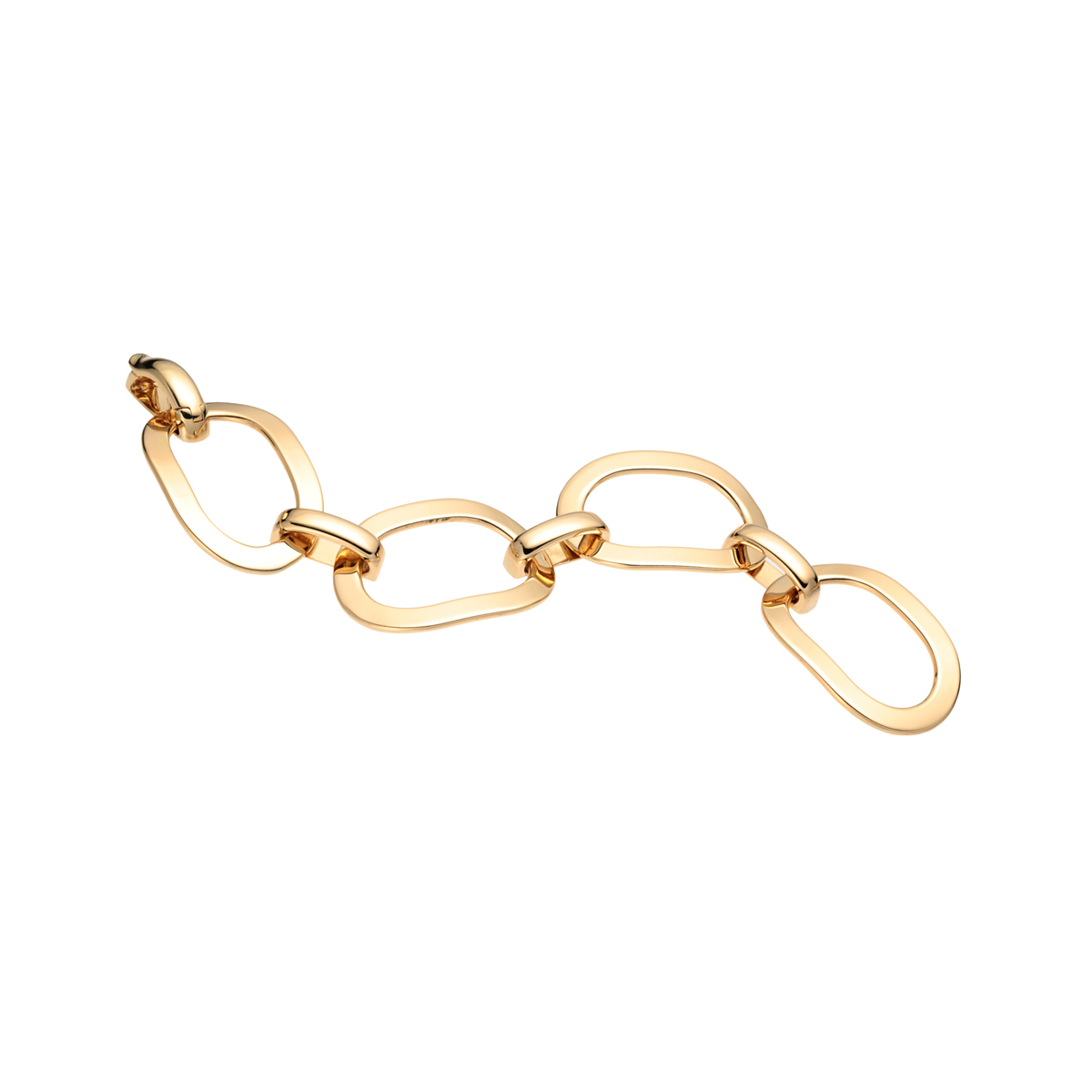 Flat Yellow Gold Link Chain Bracelet